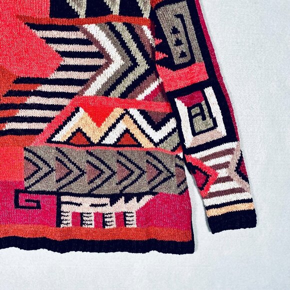 Peruvian Connection Sweater Womens XS Multicolor Pima Cotton Blend Pullover - Picture 2 of 12